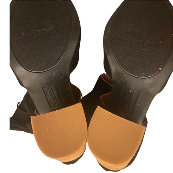 Dolce by mojomoxy ankle booties black with tie detail size 6 block heel - Picture 3 of 3